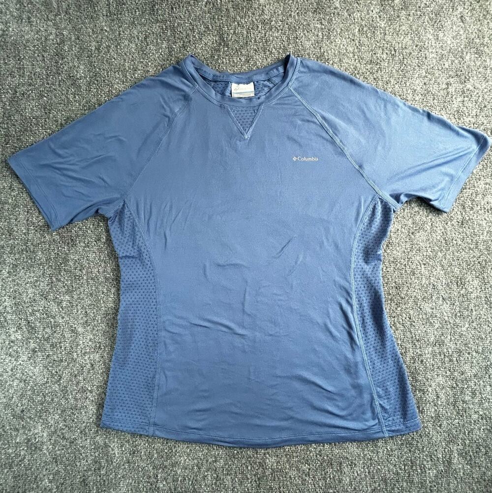 Columbia Women's Blue Performance Short Sleeve Athletic Shirt Size Large